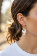 B3 Customs Chicken Earrings made from LEGO Bricks