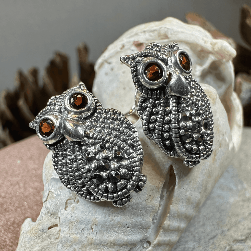 Owl Lover Marcasite Earrings - 