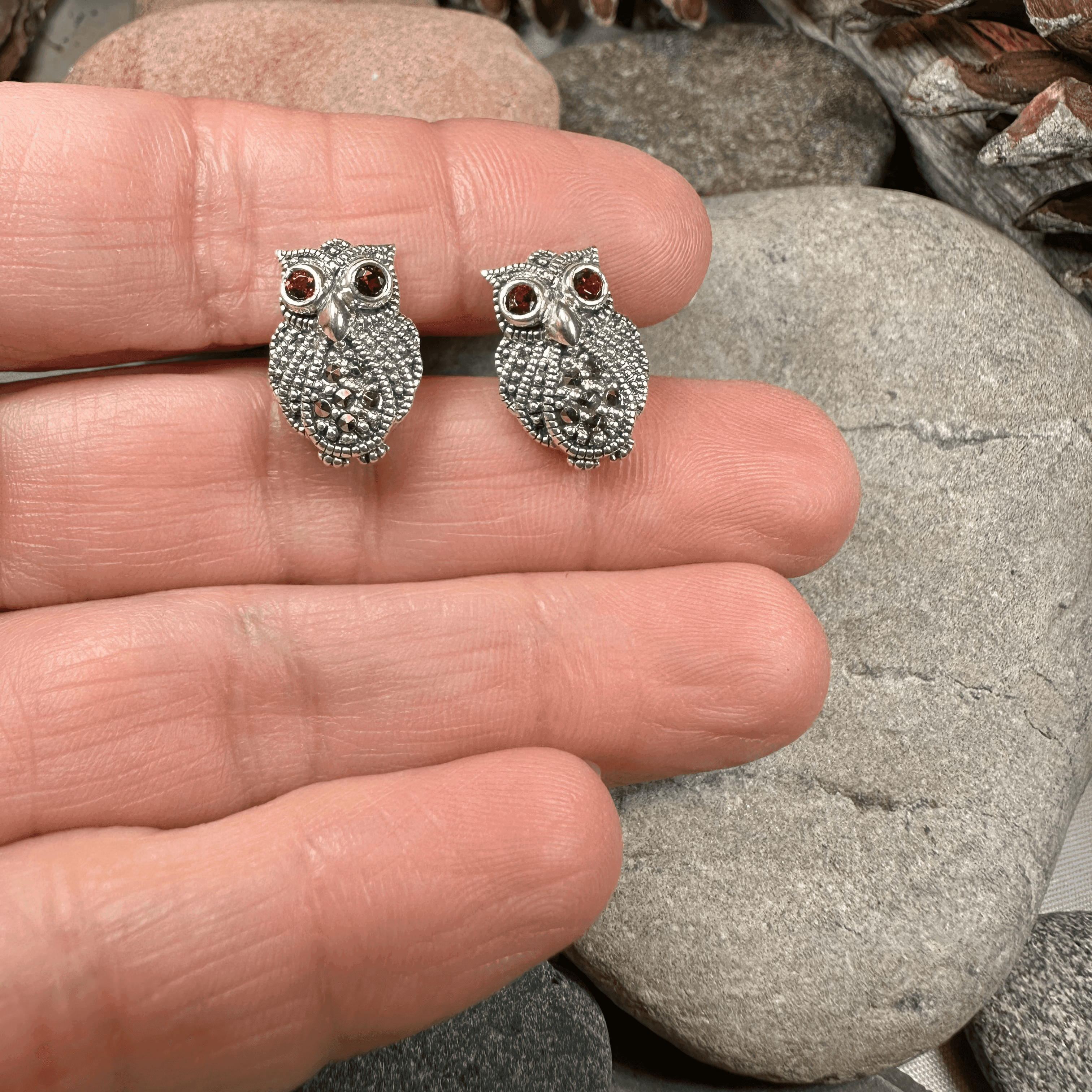 Owl Lover Marcasite Earrings - 