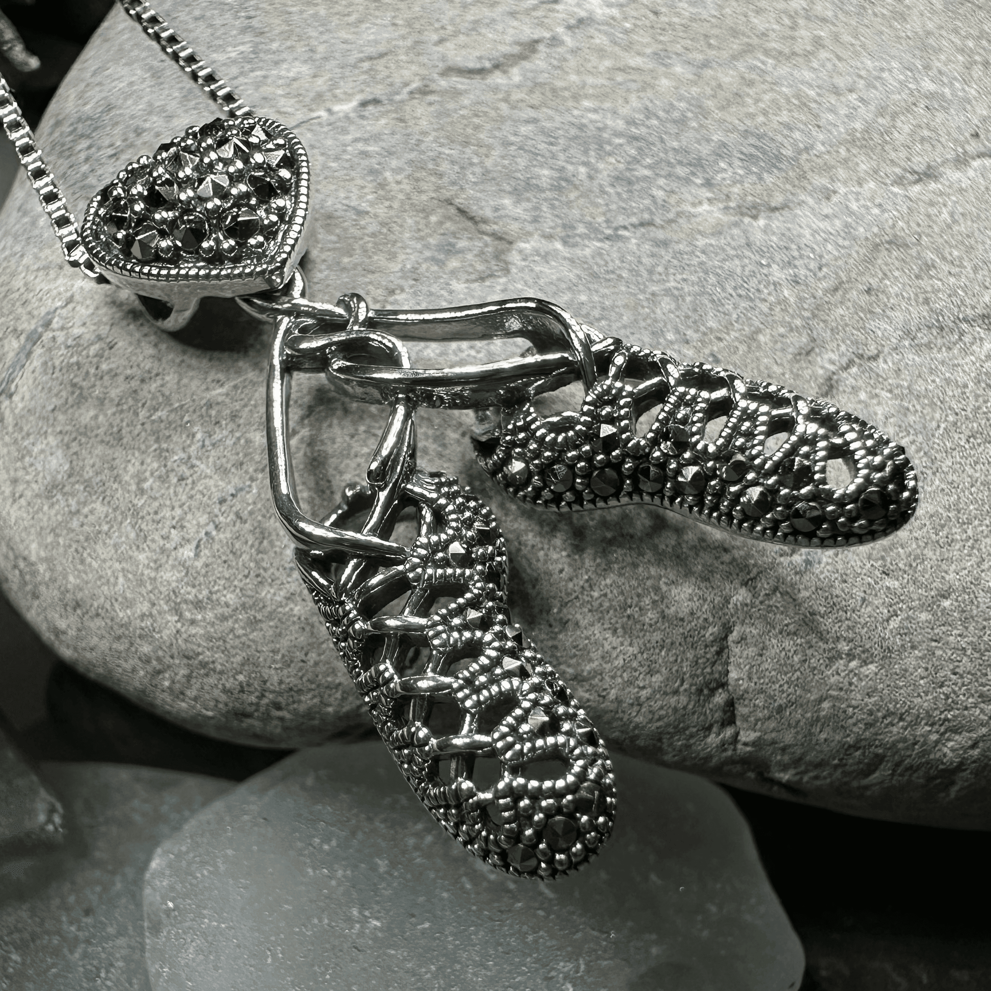 Marcasite Ghillies Irish Dance Necklace - 