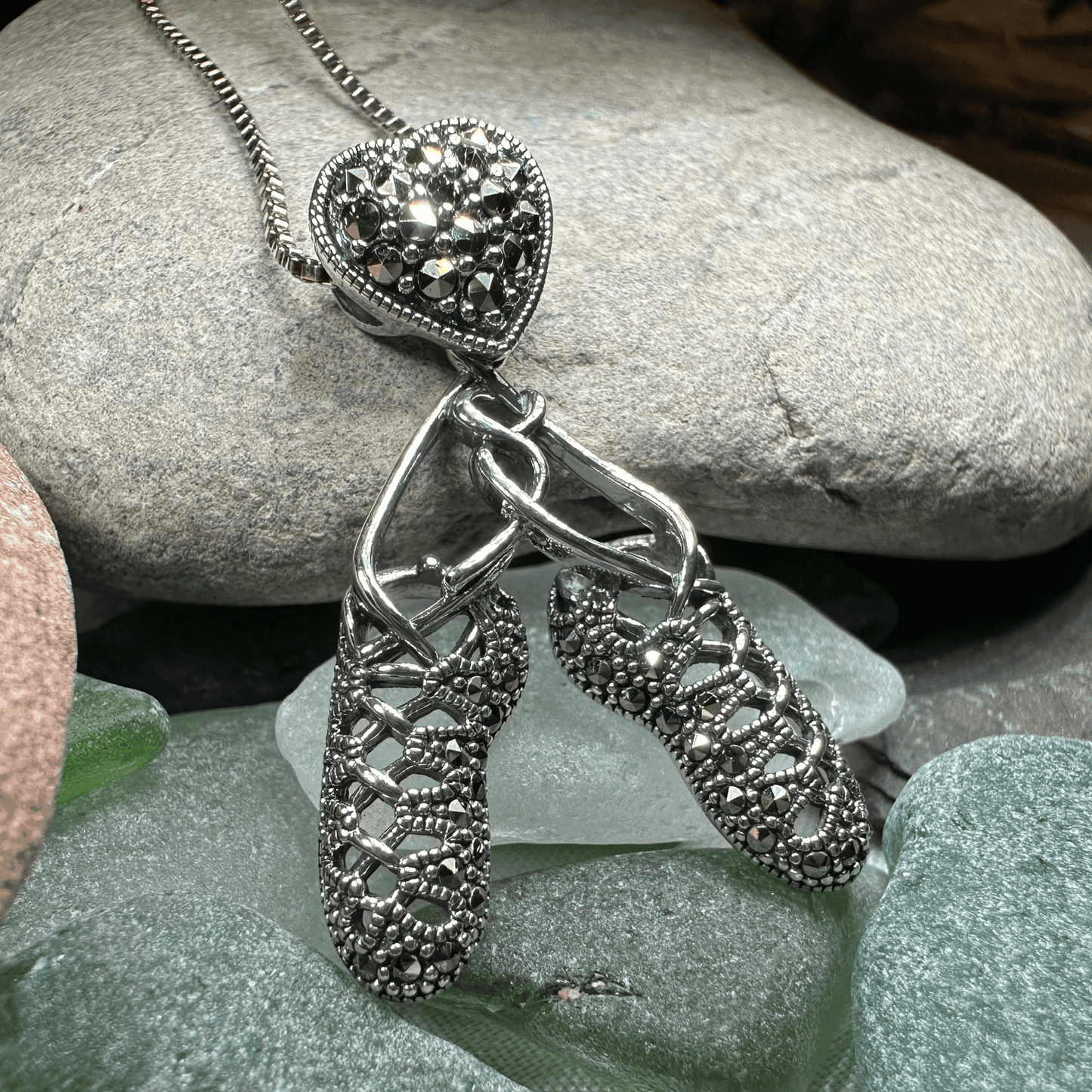 Marcasite Ghillies Irish Dance Necklace - 
