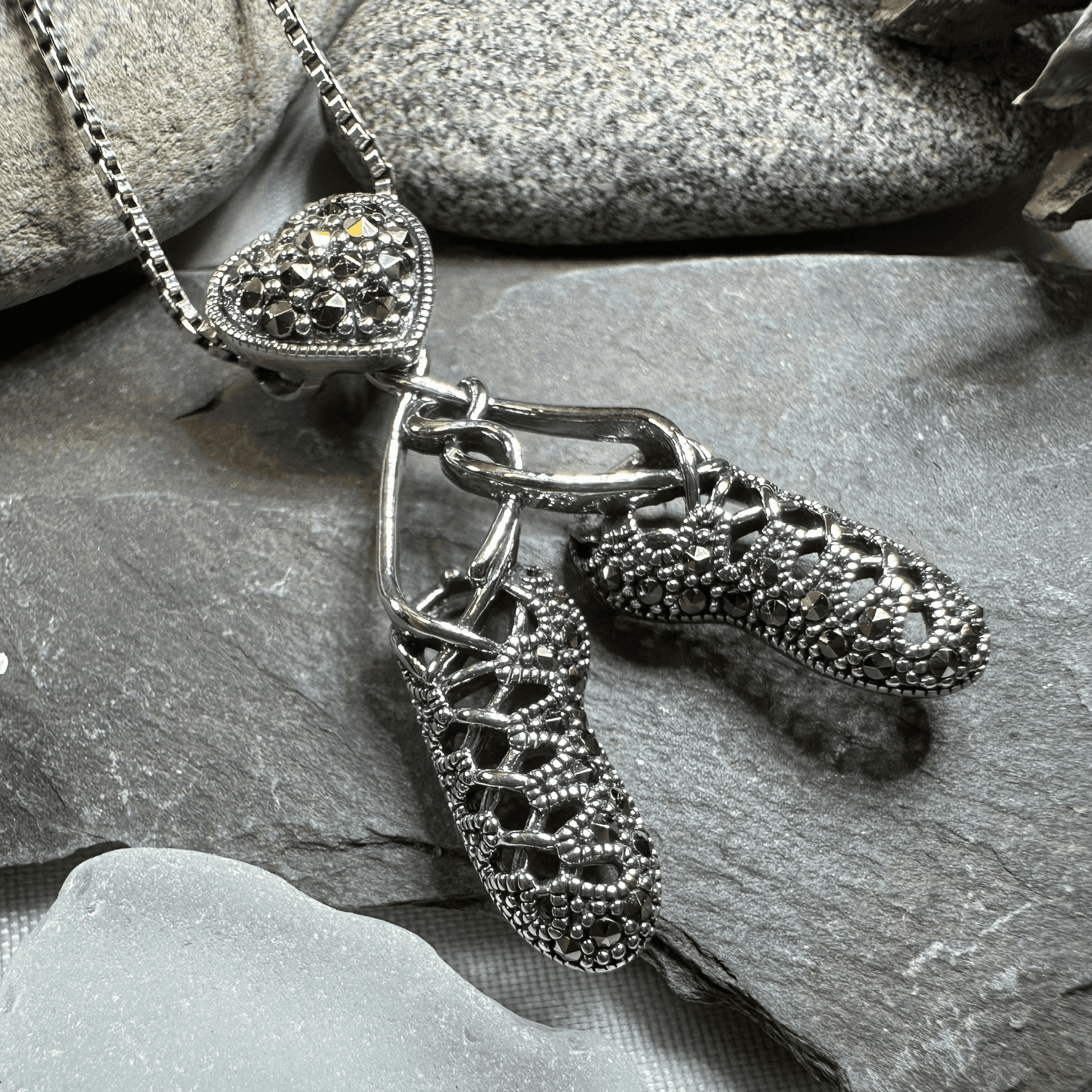 Marcasite Ghillies Irish Dance Necklace - 