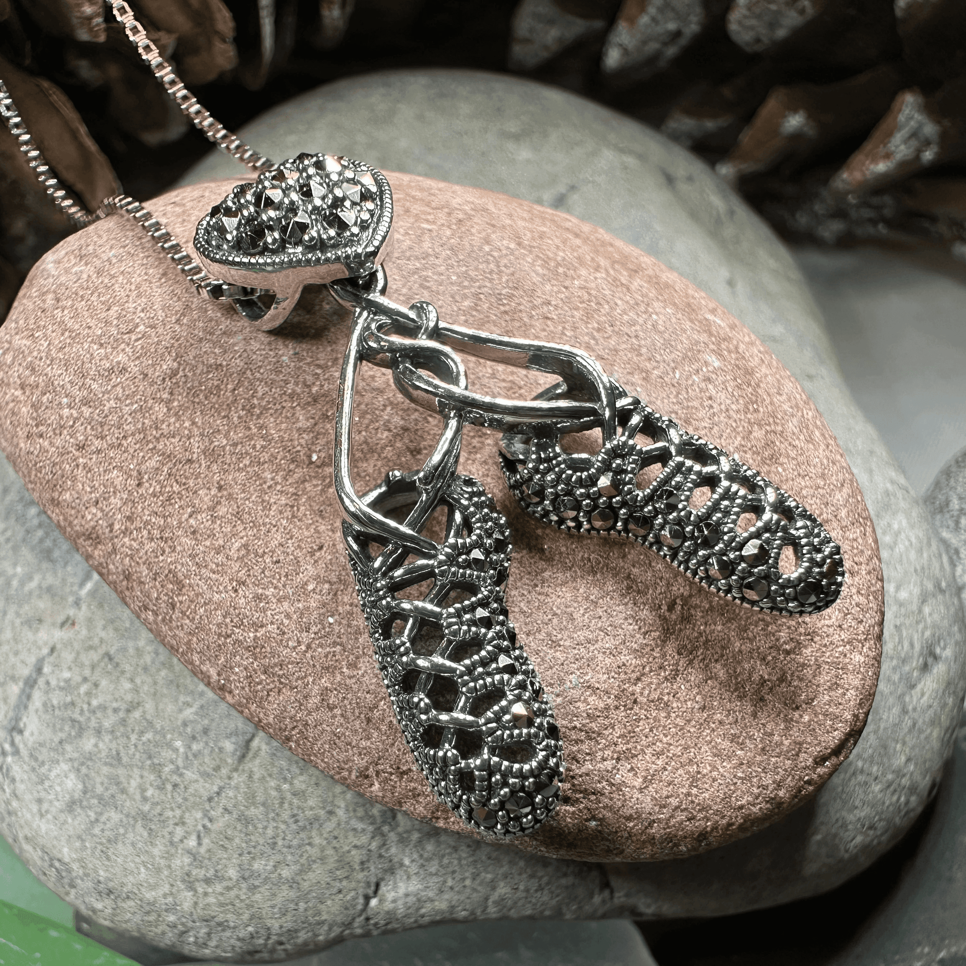 Marcasite Ghillies Irish Dance Necklace - 