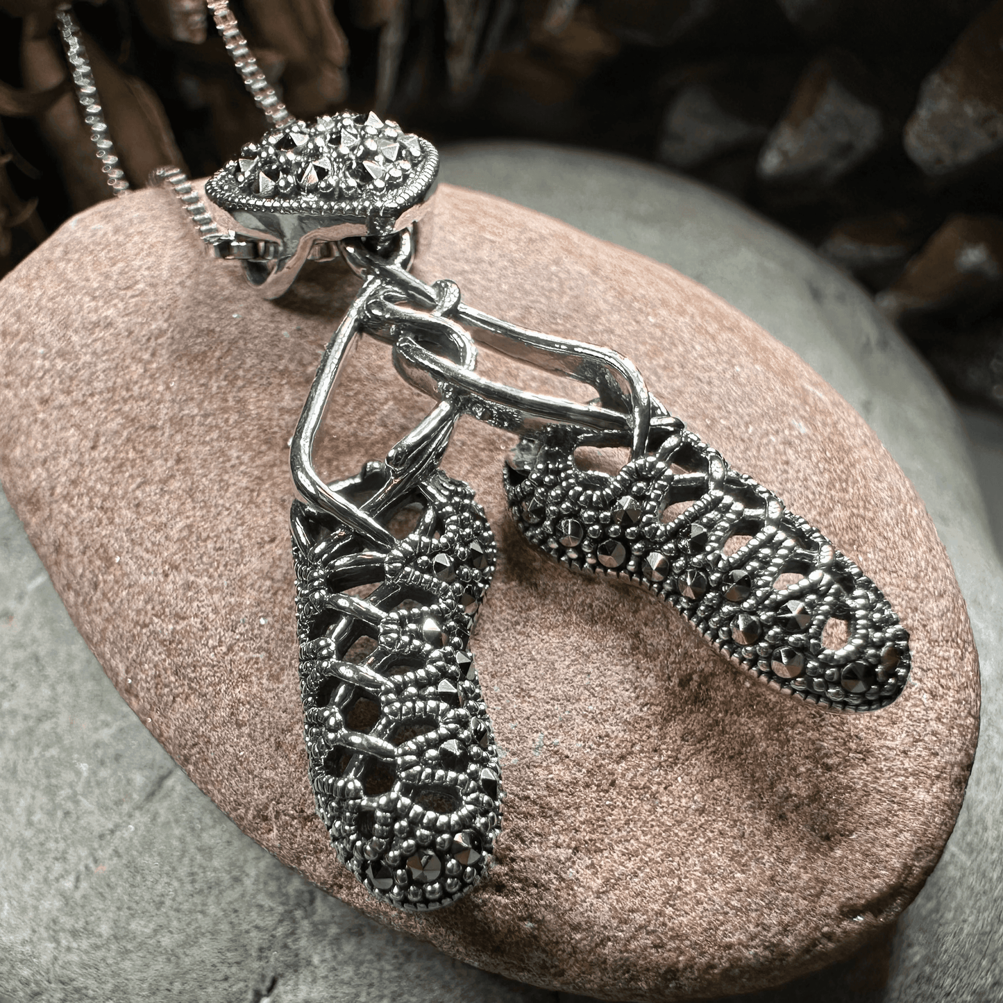 Marcasite Ghillies Irish Dance Necklace - 