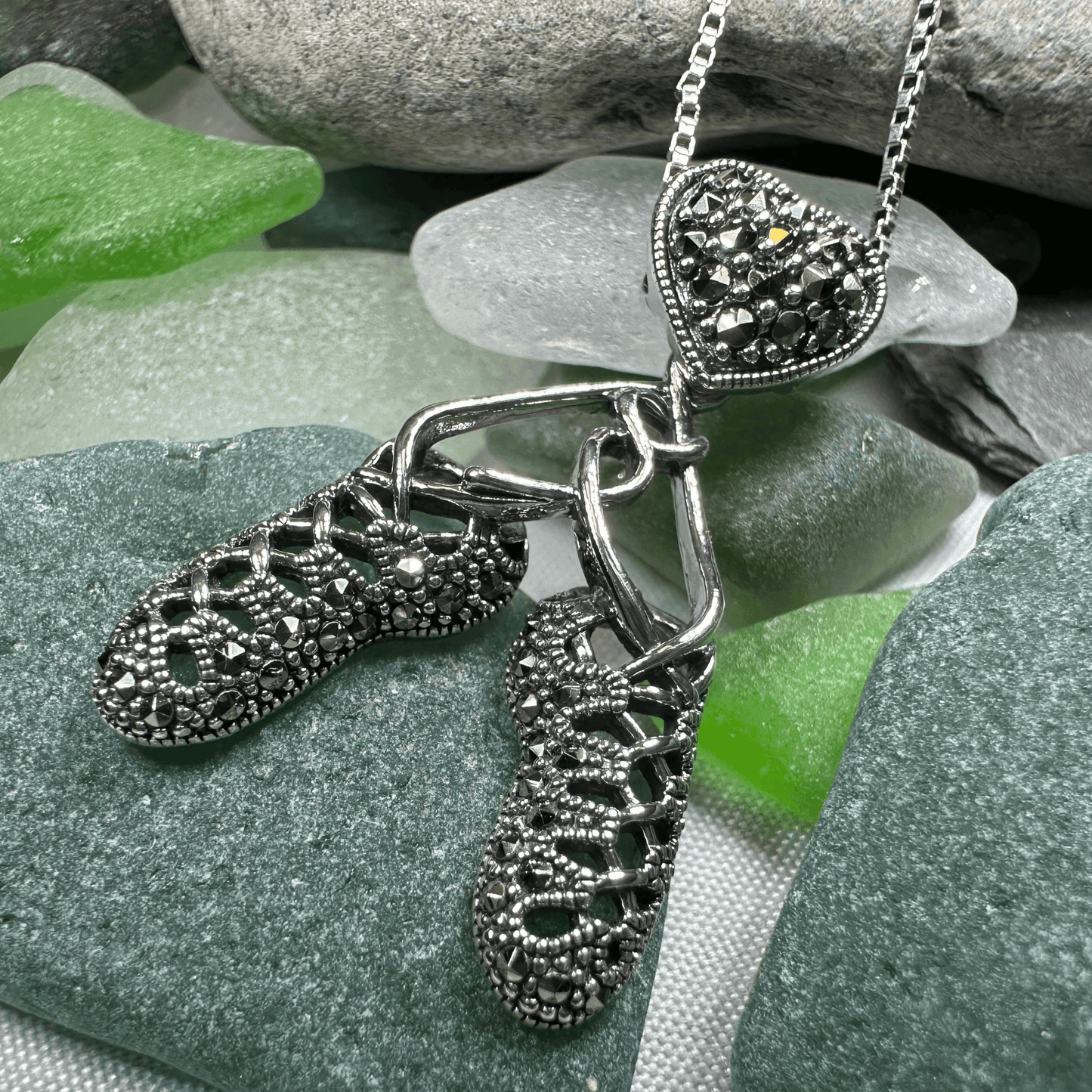 Marcasite Ghillies Irish Dance Necklace - 