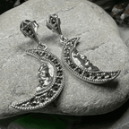 Midnight Goddess Moon Earrings - 