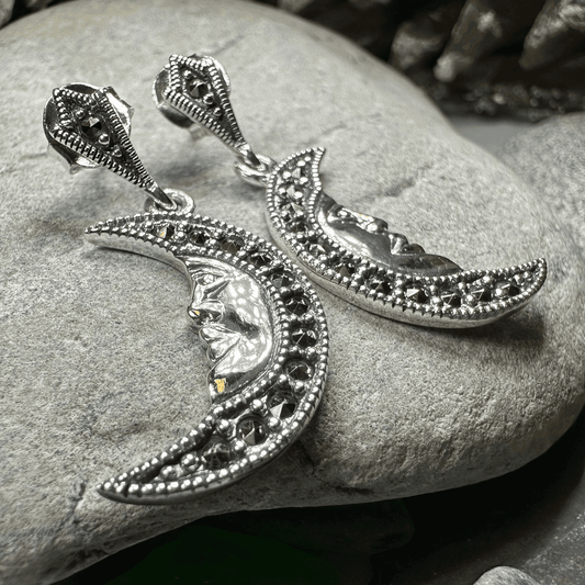 Midnight Goddess Moon Earrings - 