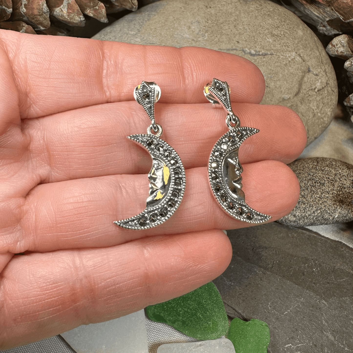 Midnight Goddess Moon Earrings - 