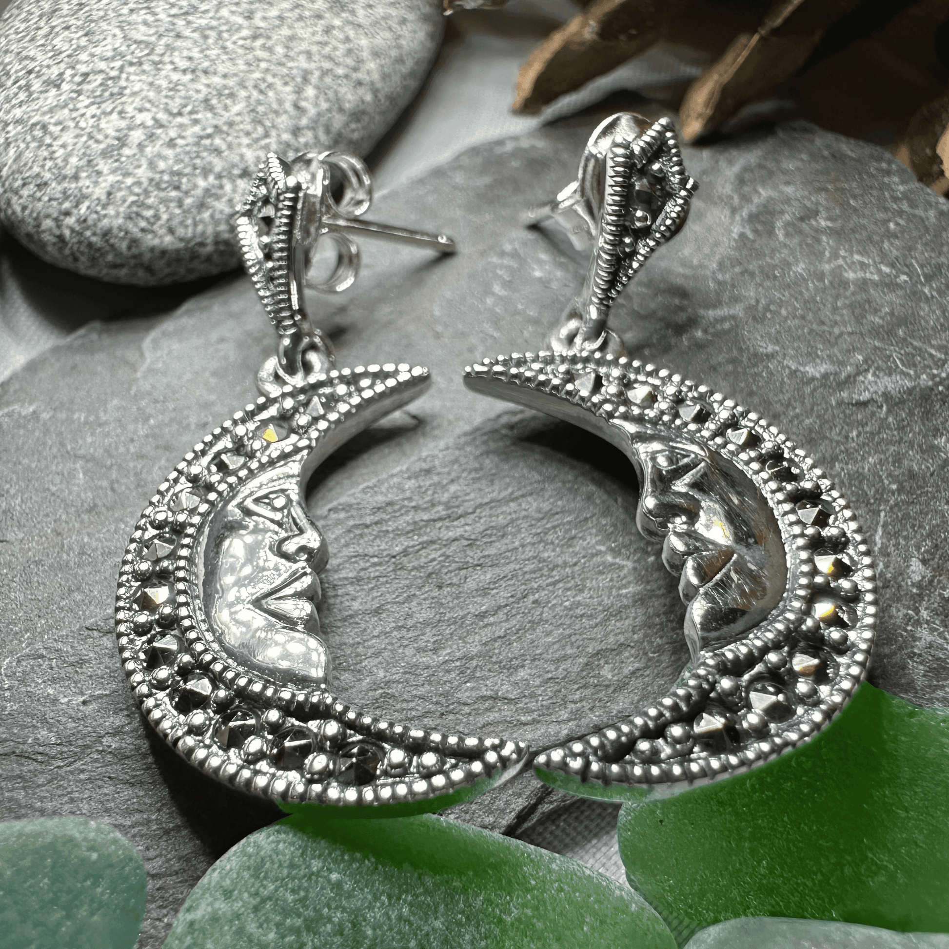 Midnight Goddess Moon Earrings - 