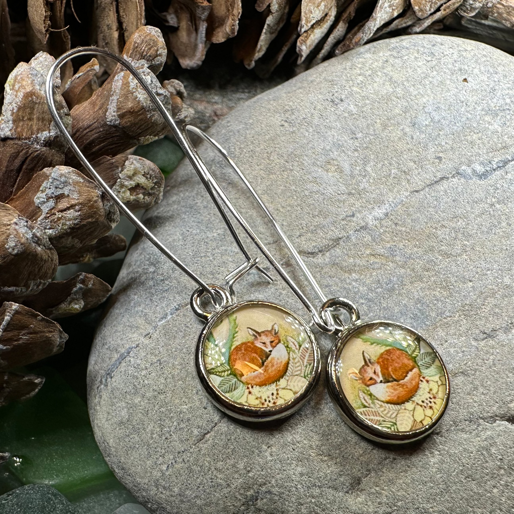 Autumn Nap Fox Earrings