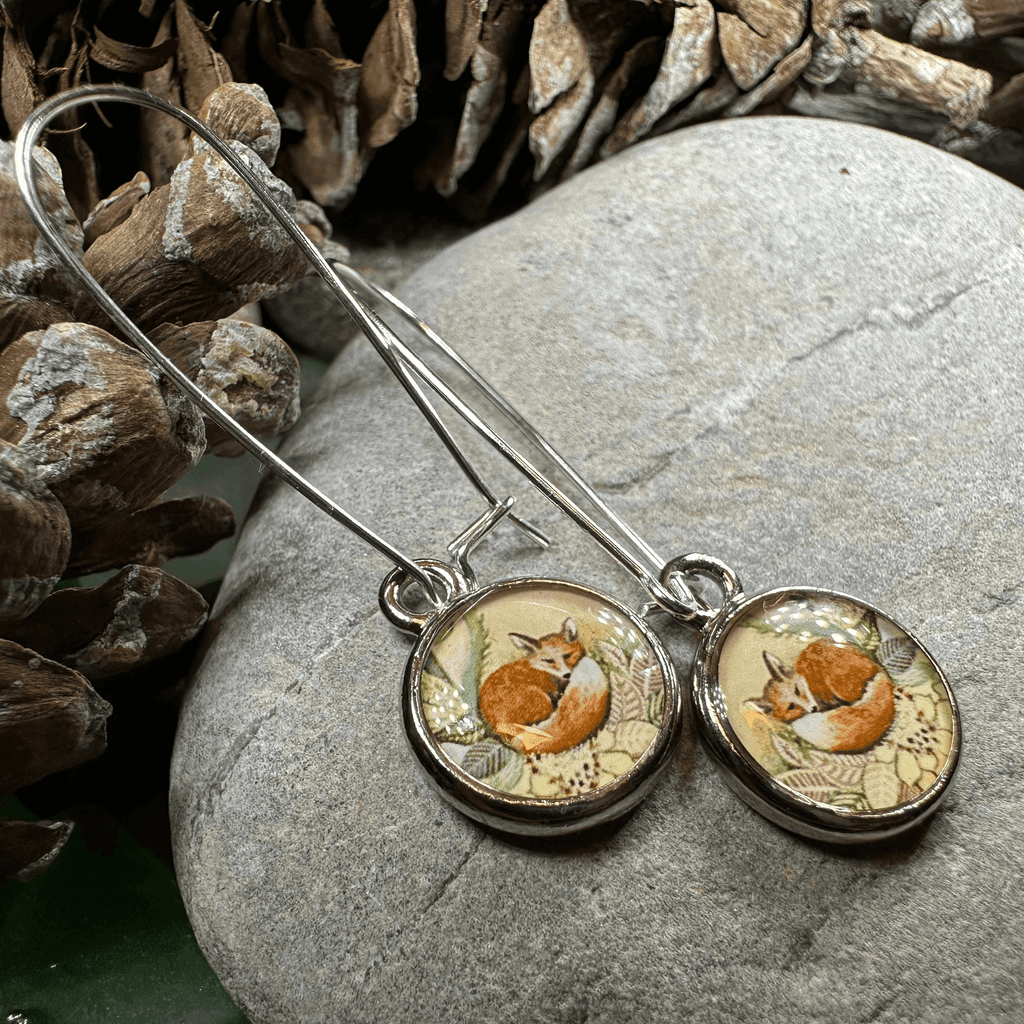 Autumn Nap Fox Earrings - 