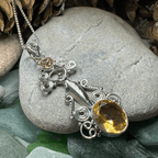 Rising Goddess Necklace - 18 / Citrine Oval