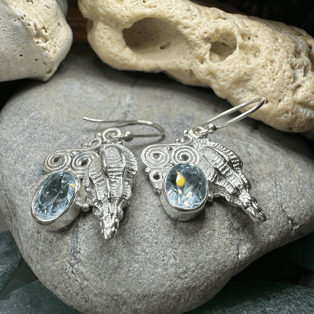 Blue Ocean Shell Earrings - 