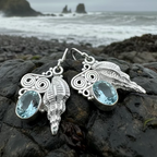 Blue Ocean Shell Earrings