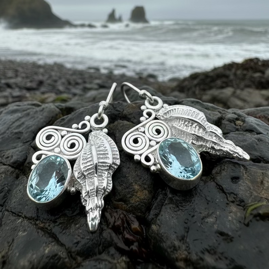 Blue Ocean Shell Earrings