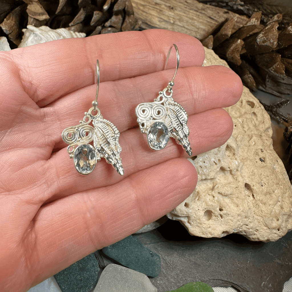 Blue Ocean Shell Earrings - 