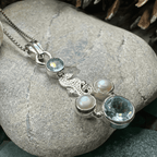 Seamist Seahorse Necklace - 18 / Topaz with Amethyst