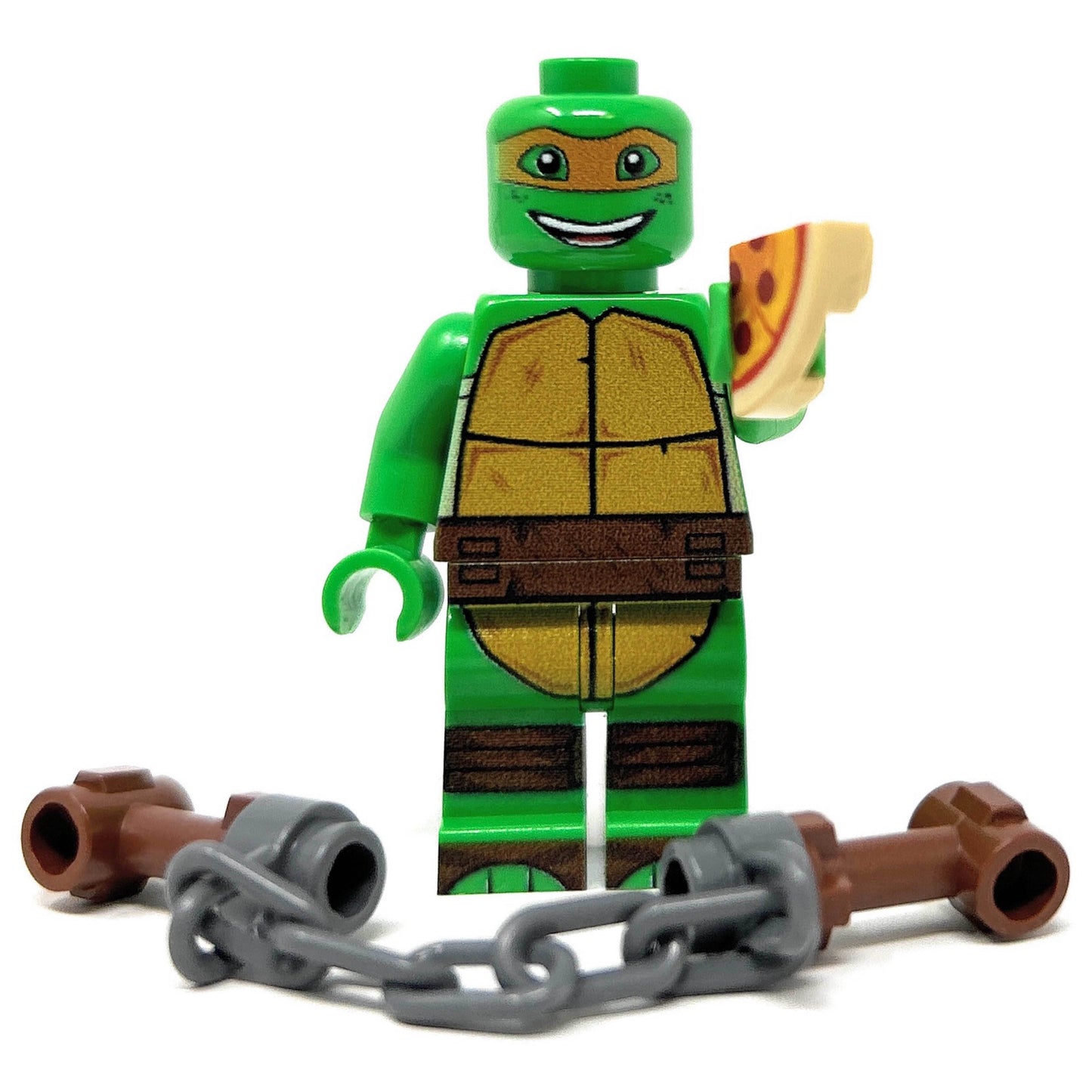 Mikey Orange Fighter Turtle - Custom Minifig made using LEGO parts - 