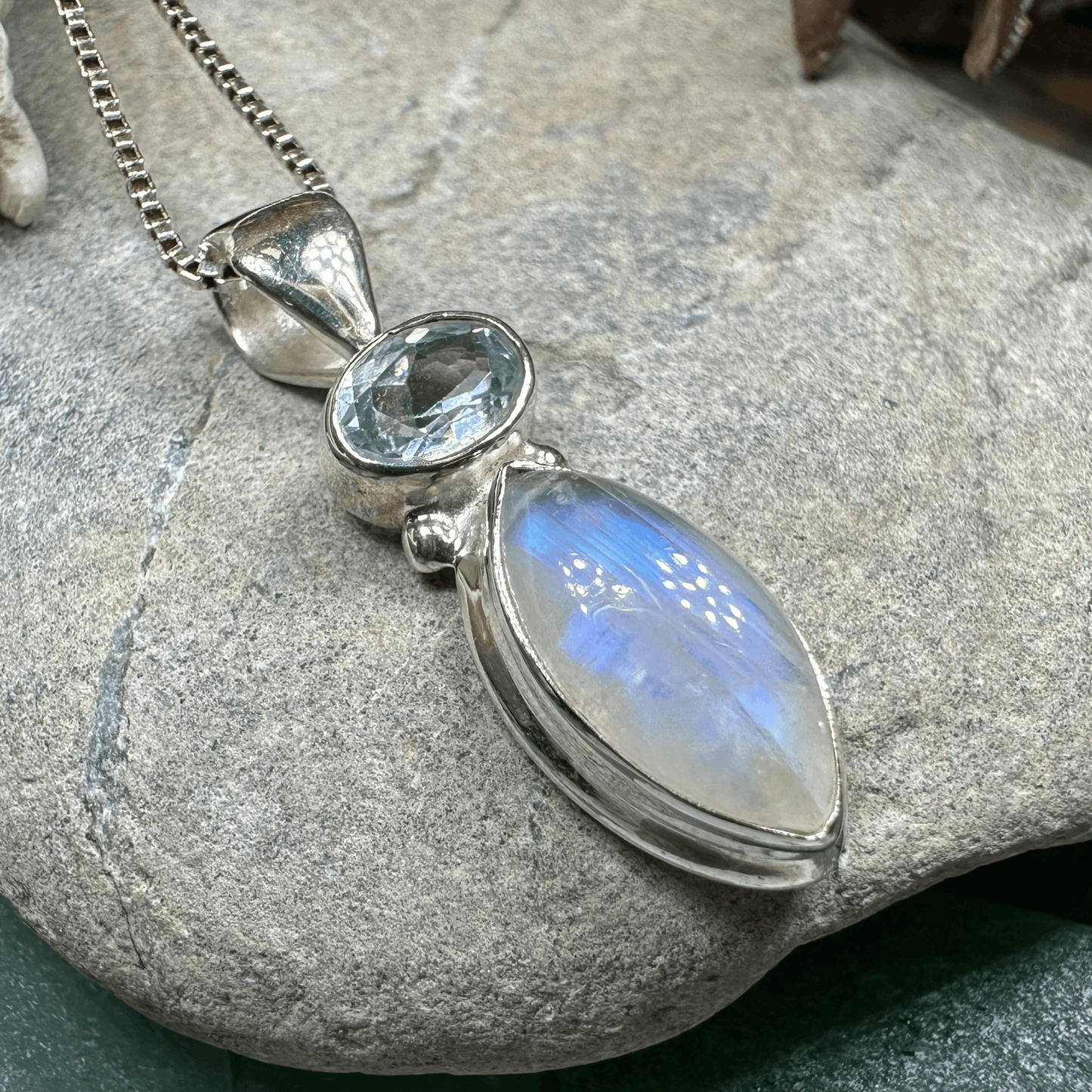 Twilight Moonstone Necklace - 18 / Diamond