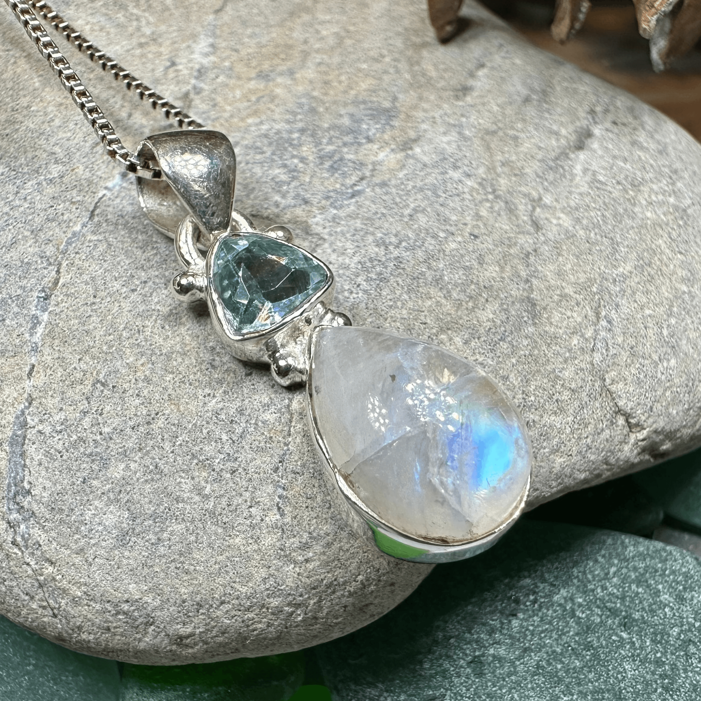 Twilight Moonstone Necklace - 18 / Diamond