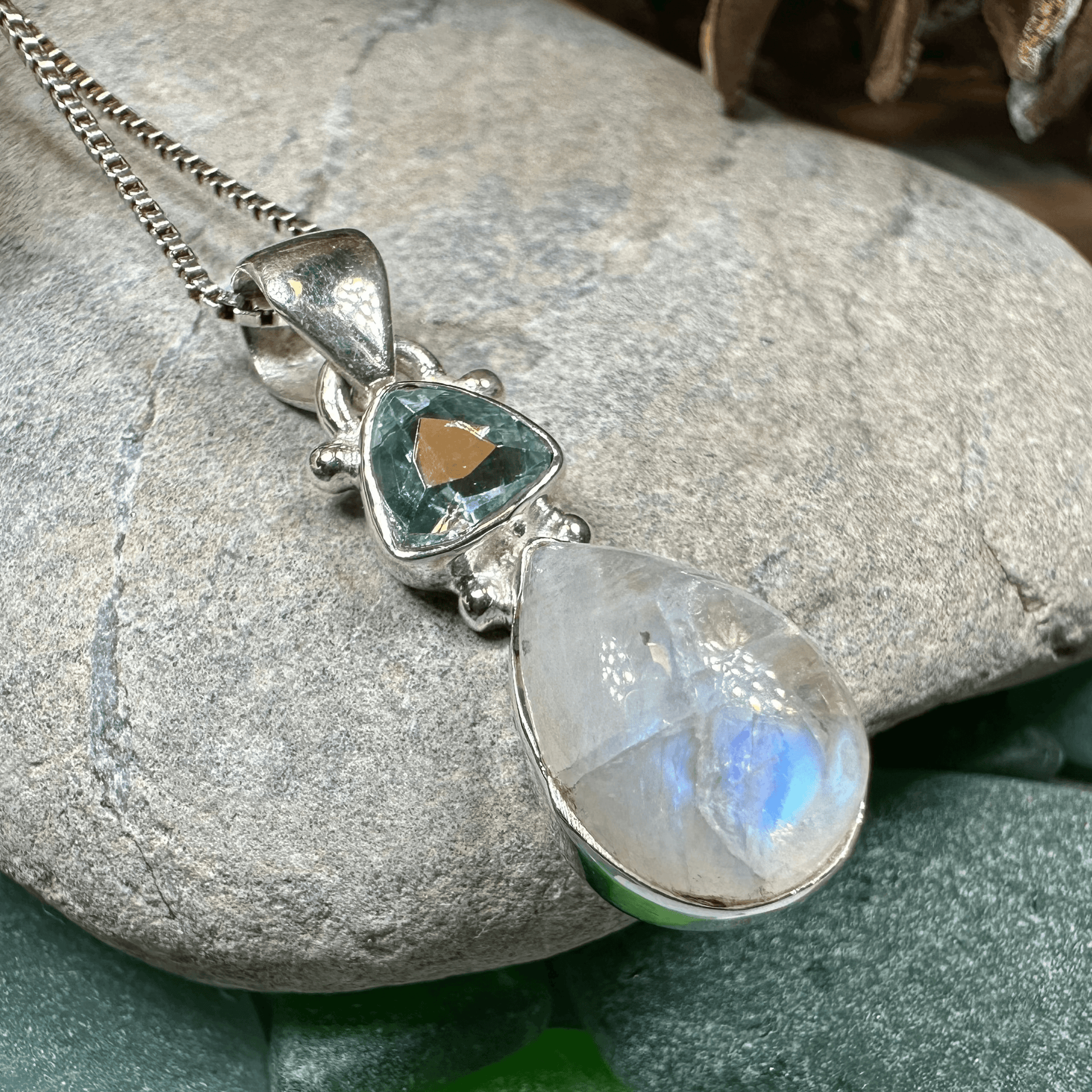 Twilight Moonstone Necklace - 18 / Diamond