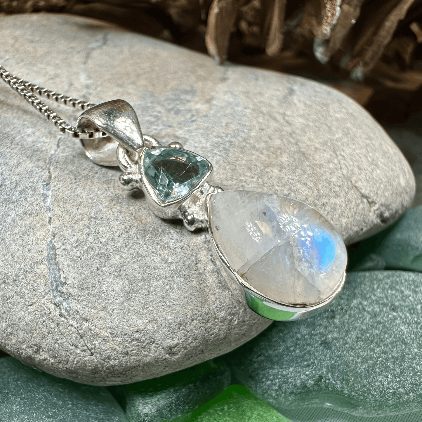 Twilight Moonstone Necklace - 18 / Diamond
