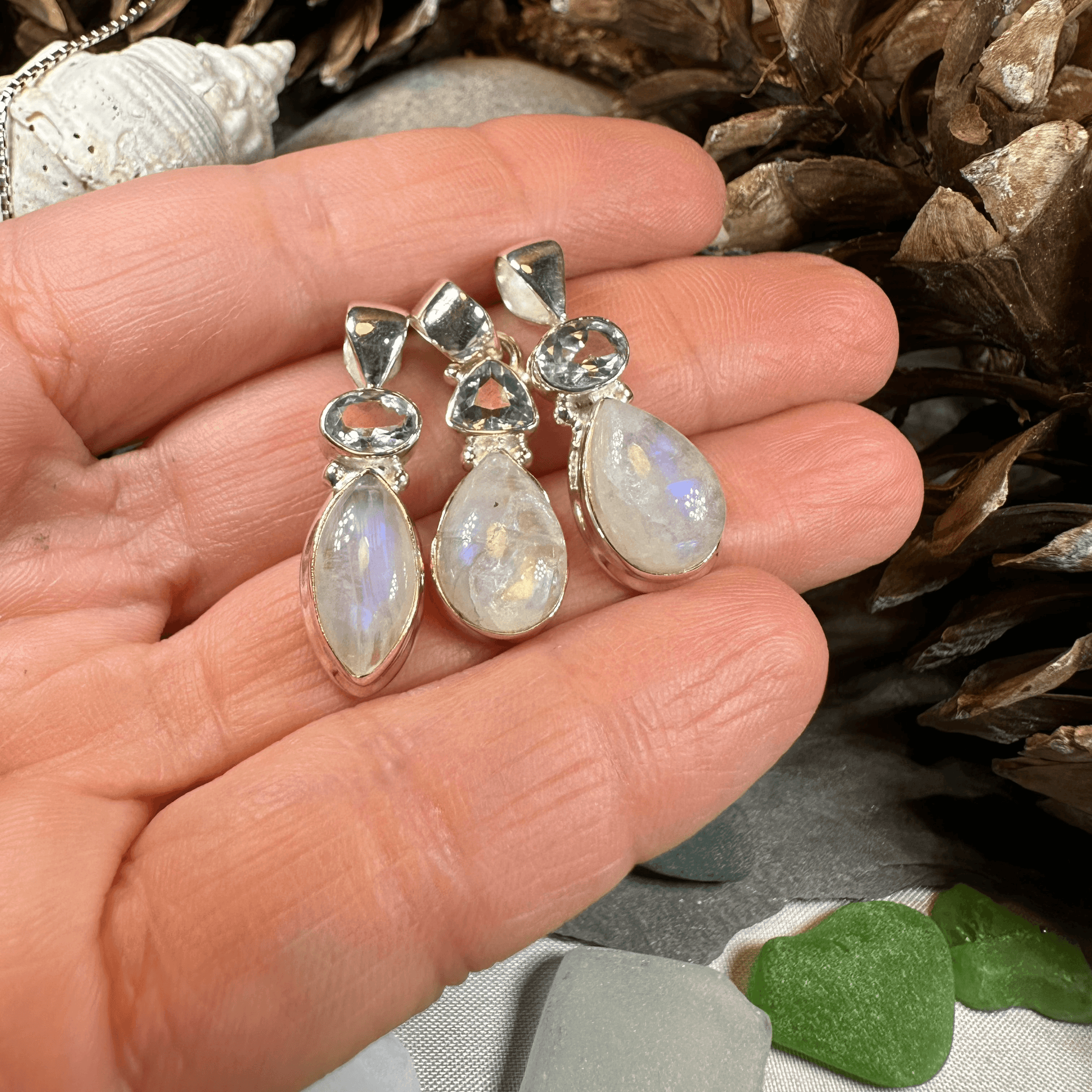 Twilight Moonstone Necklace - 18 / Diamond