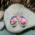 Classic Copper Turquoise Earrings - Teardrop Orange
