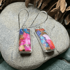 Classic Copper Turquoise Earrings - Teardrop Orange