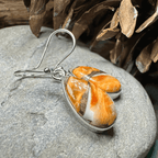 Classic Copper Turquoise Earrings - Teardrop Orange