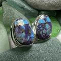 Classic Copper Turquoise Post Earrings - Organic Blue