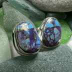 Classic Copper Turquoise Post Earrings - Organic Blue