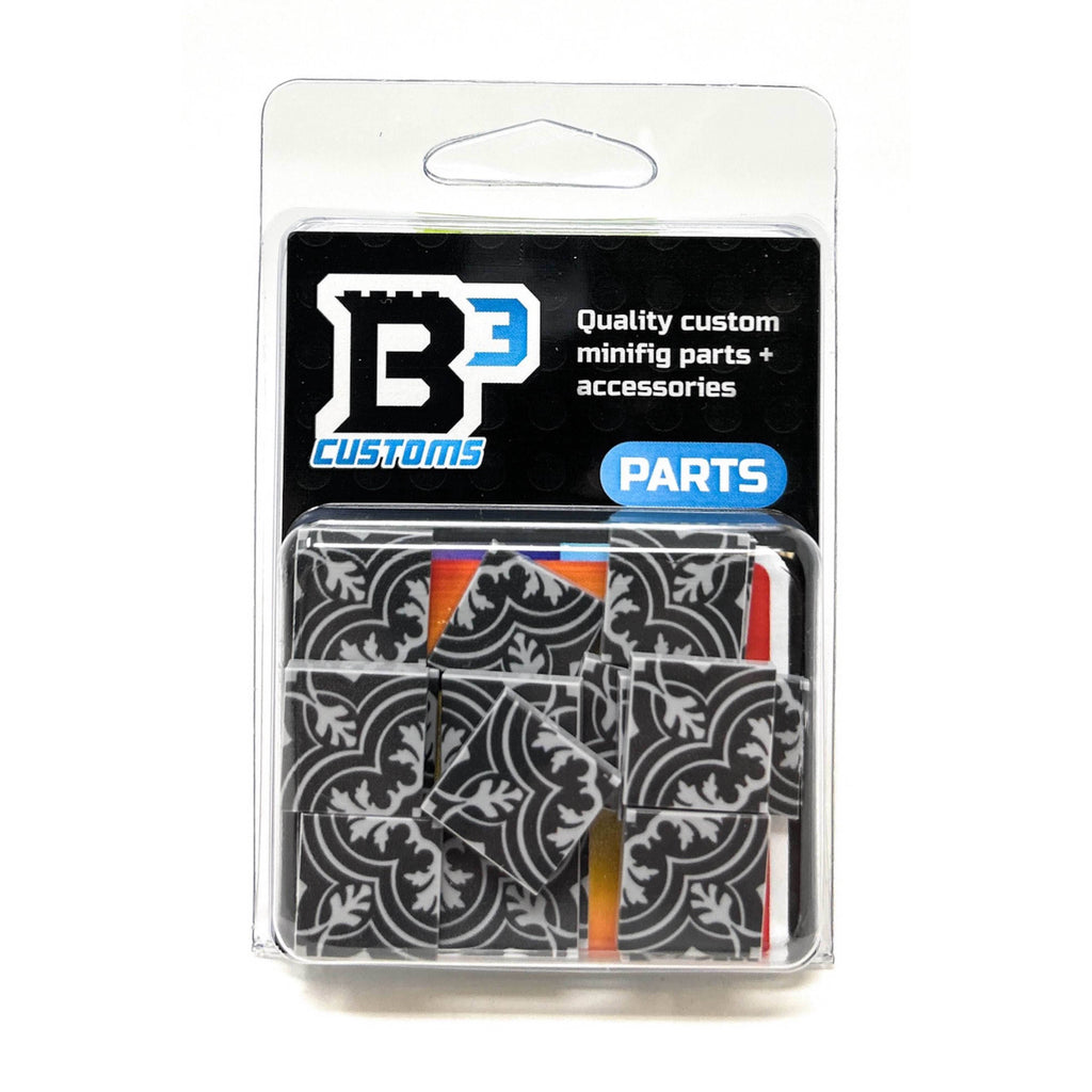 Twenties Classic Encaustic Flooring, 2x2 Tiles (Pack of 20) made using LEGO parts - B3 Customs - 