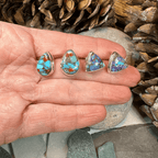 Classic Copper Turquoise Post Earrings - Teardrop Pink