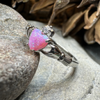 Glencora Claddagh Pink Opal Ring