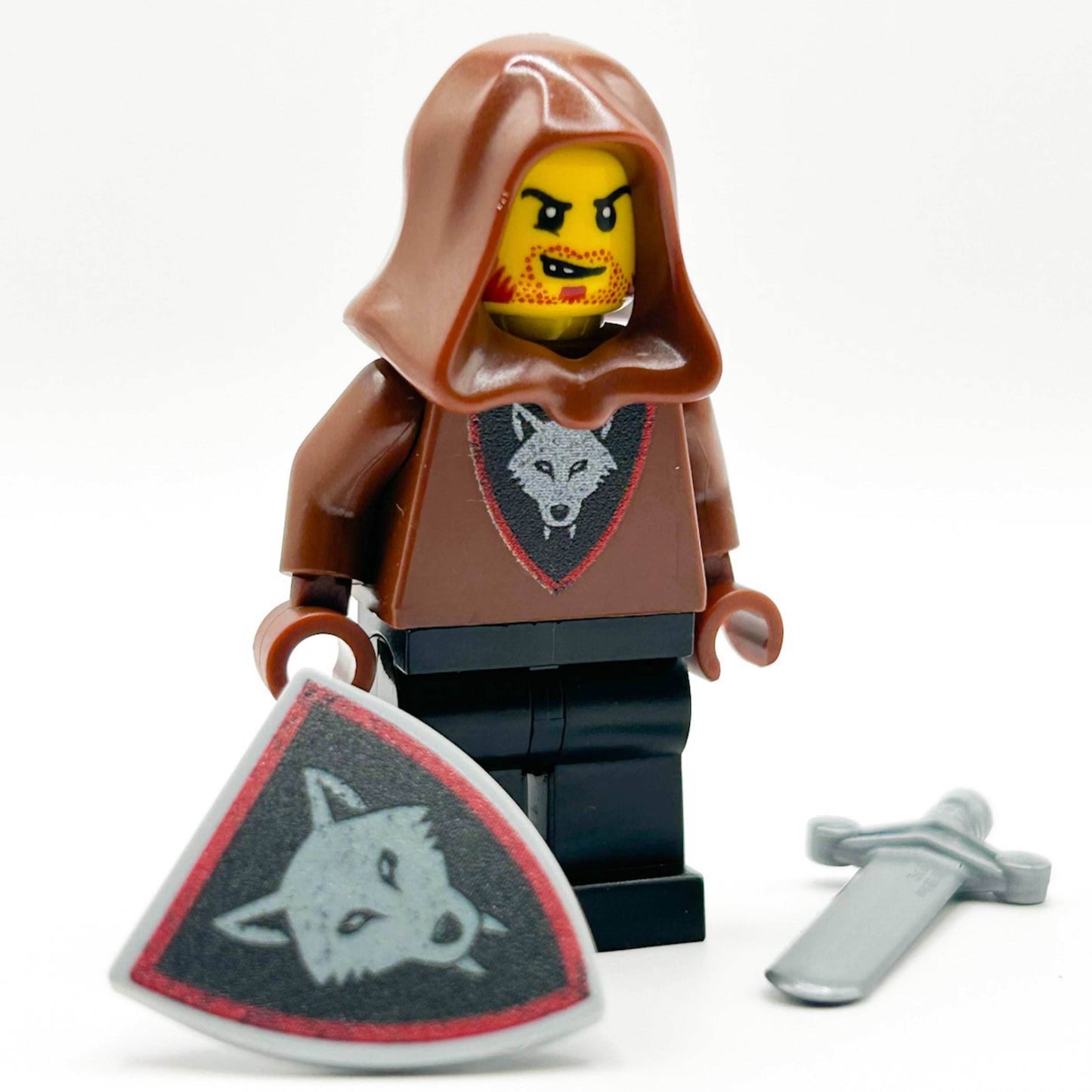 Castle Wolfpack Bandit (Sword) Minifig made using LEGO parts - B3 Customs - 