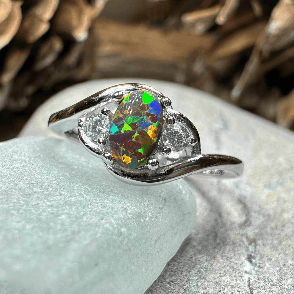 Nya Black Fire Opal Ring - 5