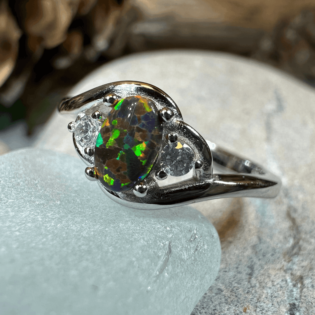 Nya Black Fire Opal Ring - 5