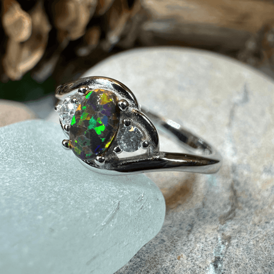 Nya Black Fire Opal Ring - 5