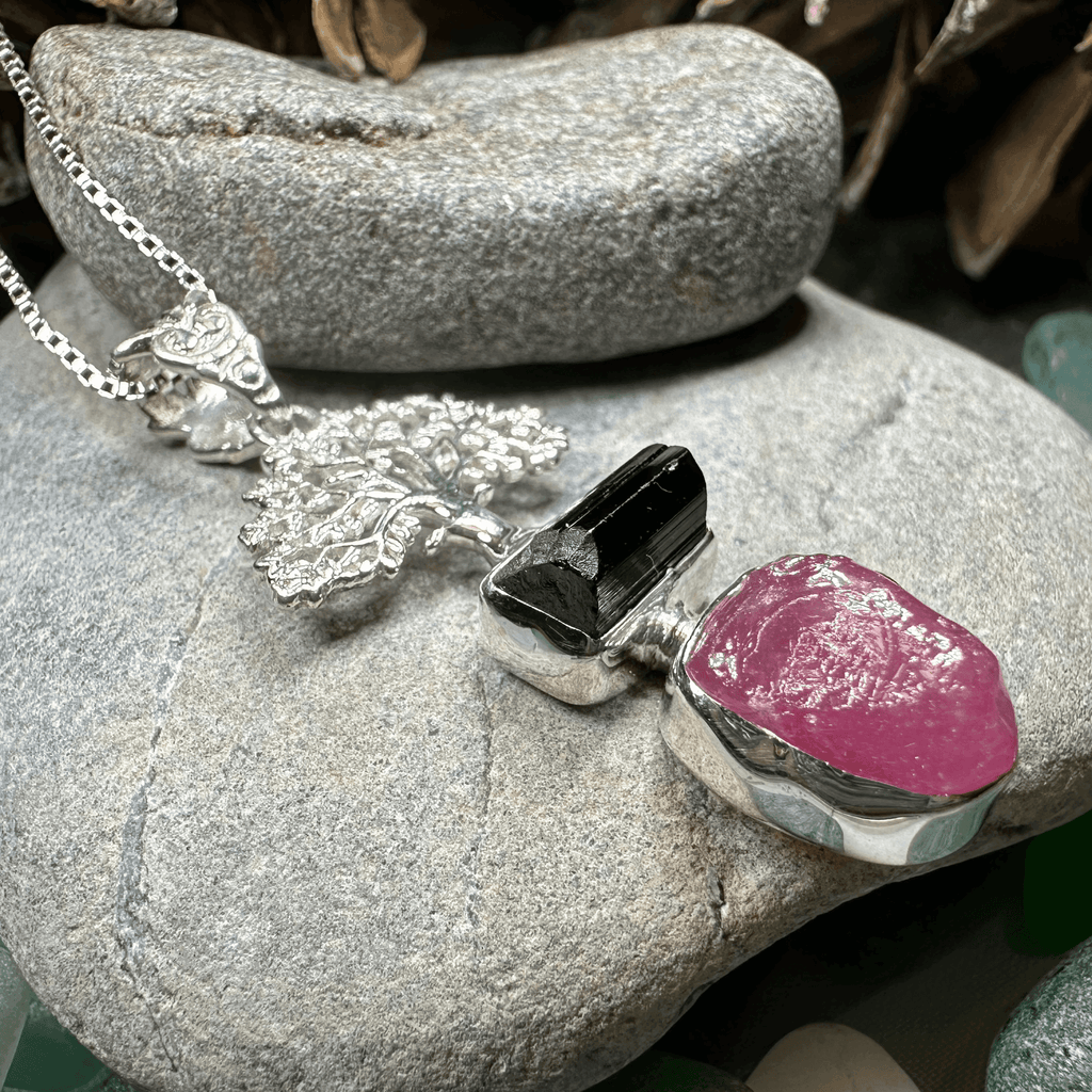Tree of Life Gemstone Necklace - 18 / Garnet