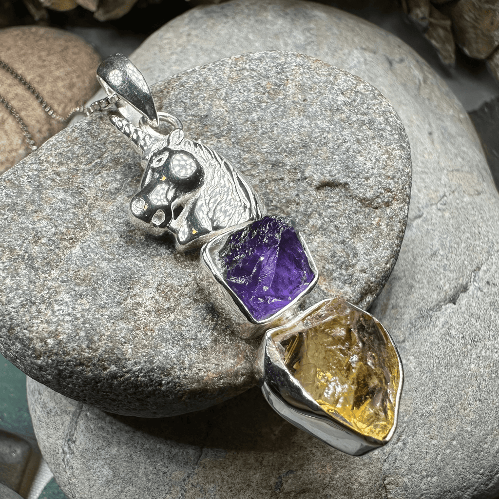 Cloudwalker Unicorn Necklace - 18 / Amethyst/Rose
