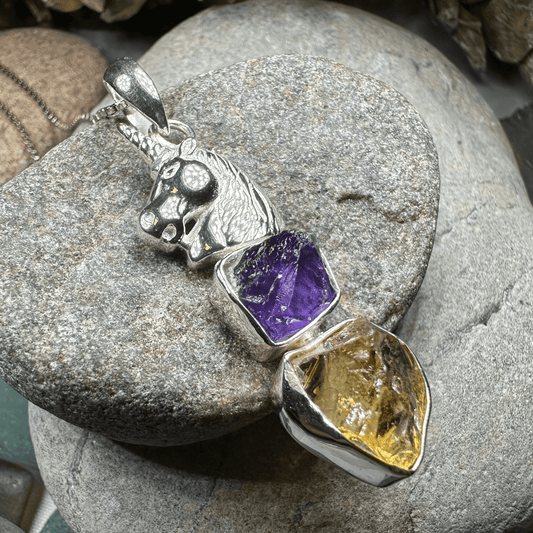 Cloudwalker Unicorn Necklace - 18 / Amethyst/Rose