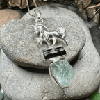 Skyprancer Unicorn Necklace - 18 / Aquamarine