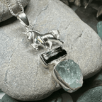 Skyprancer Unicorn Necklace - 18 / Aquamarine