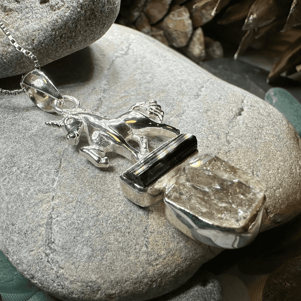 Skyprancer Unicorn Necklace - 18 / Herkimer Diamond