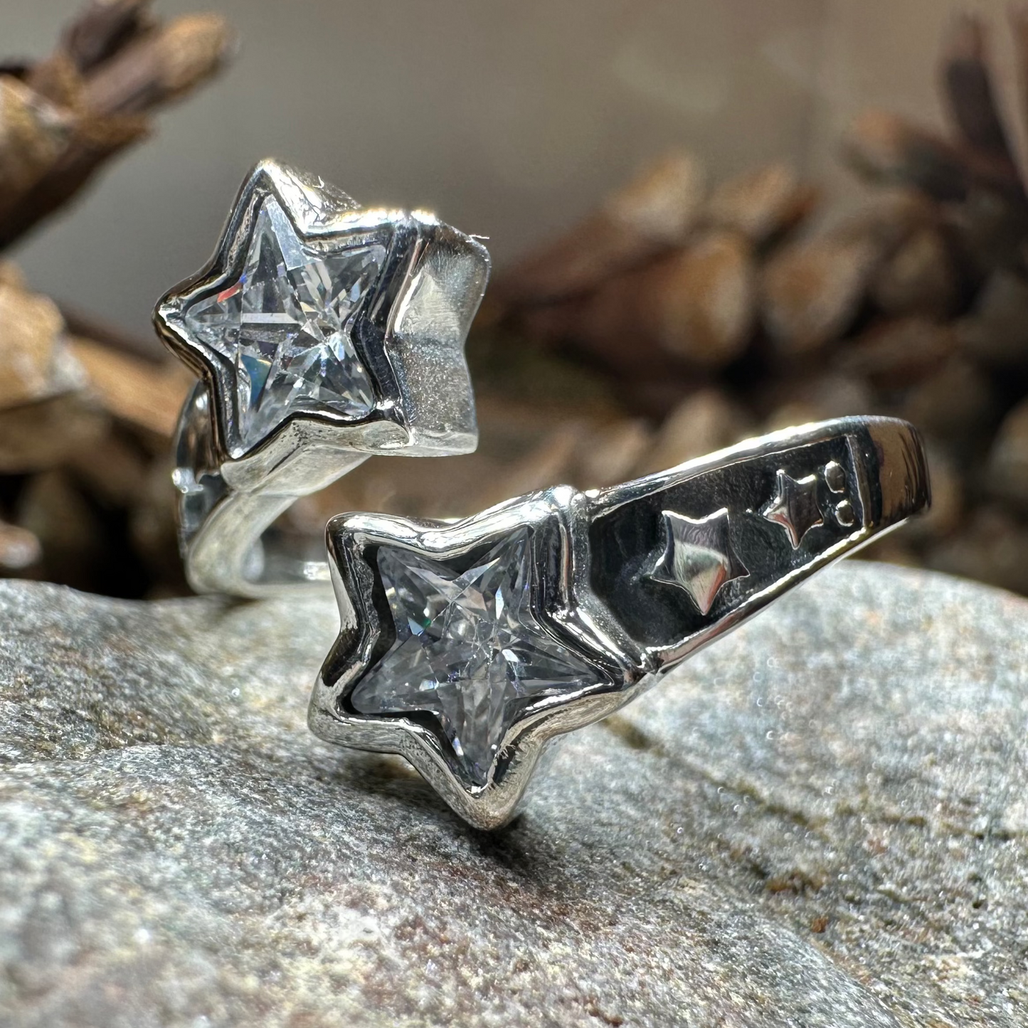 Double Shooting Stars Ring