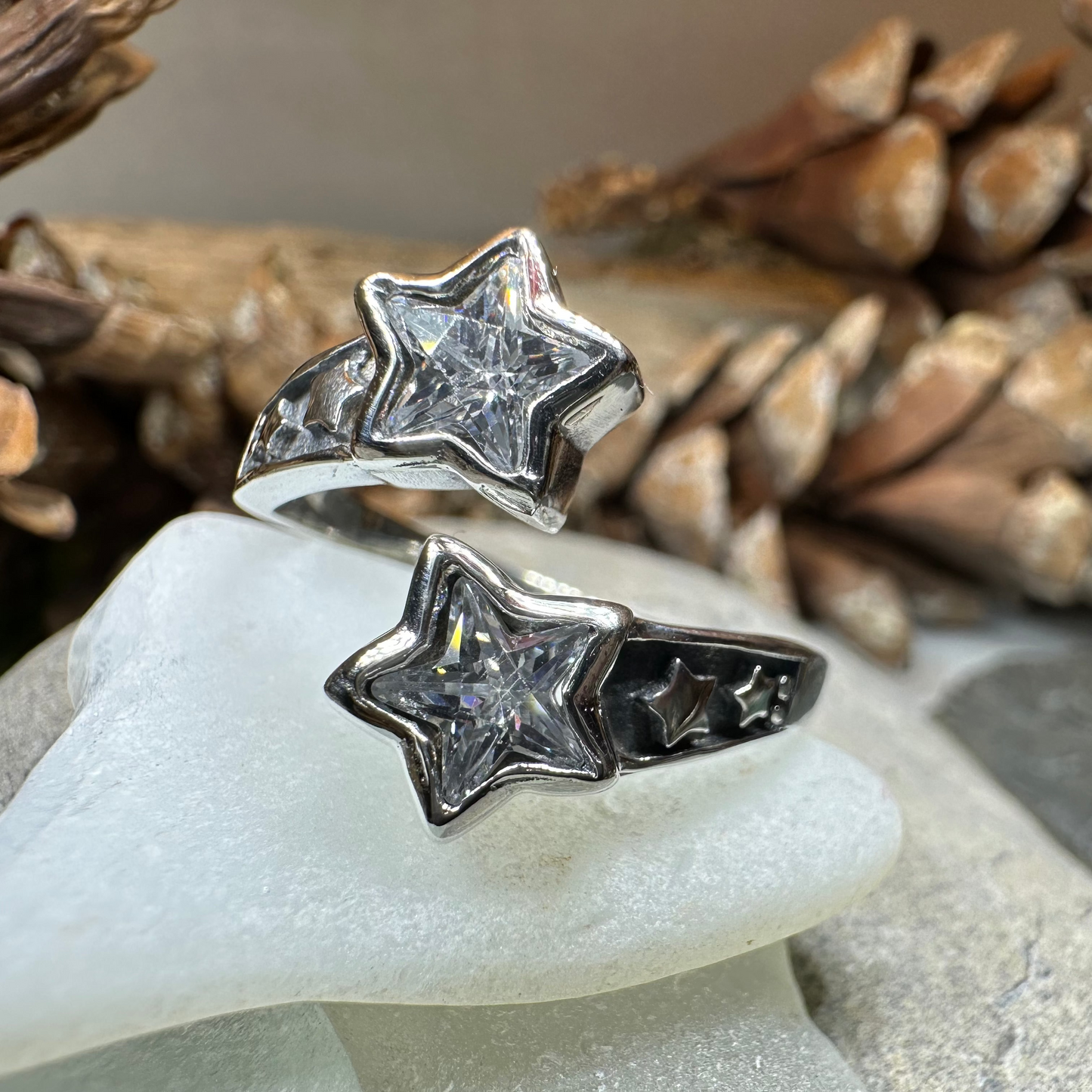 Double Shooting Stars Ring