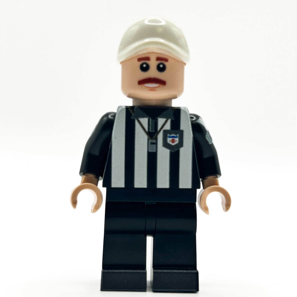 Football Referee Custom Minifig made with LEGO parts - B3 Customs - Light Nougat