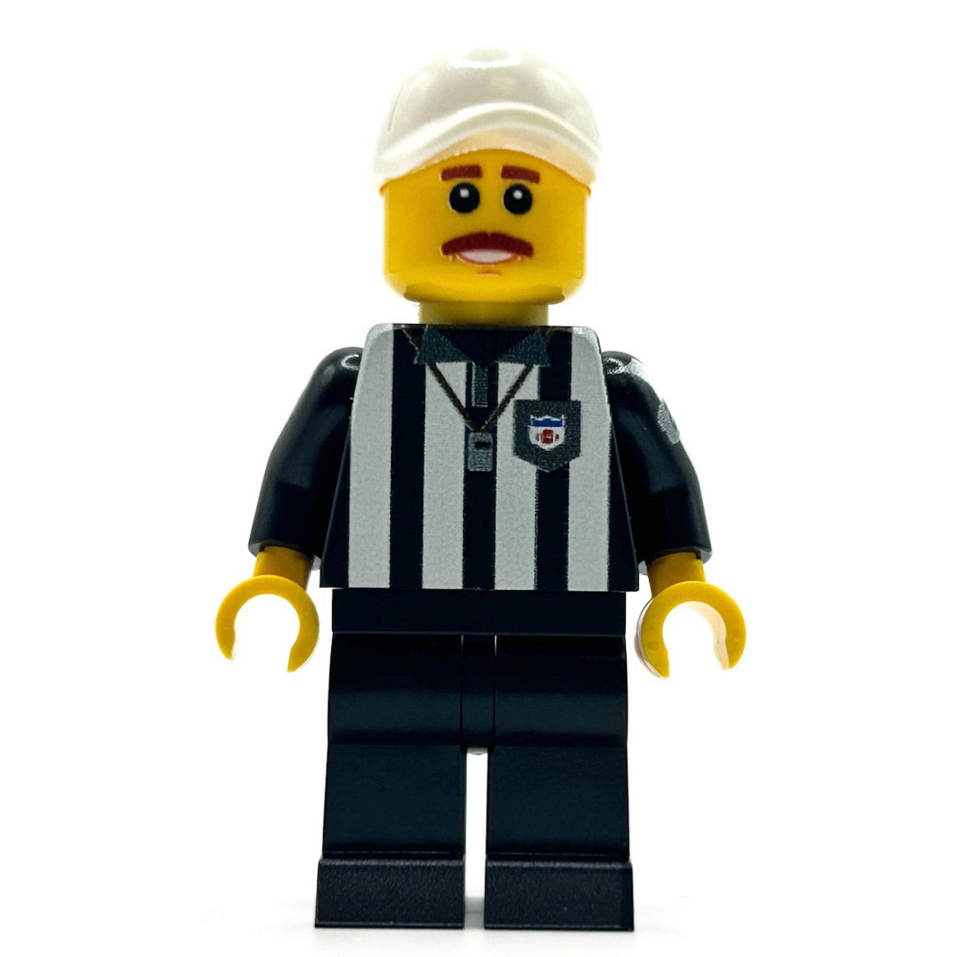 Football Referee Custom Minifig made with LEGO parts - B3 Customs - Classic (Yellow)