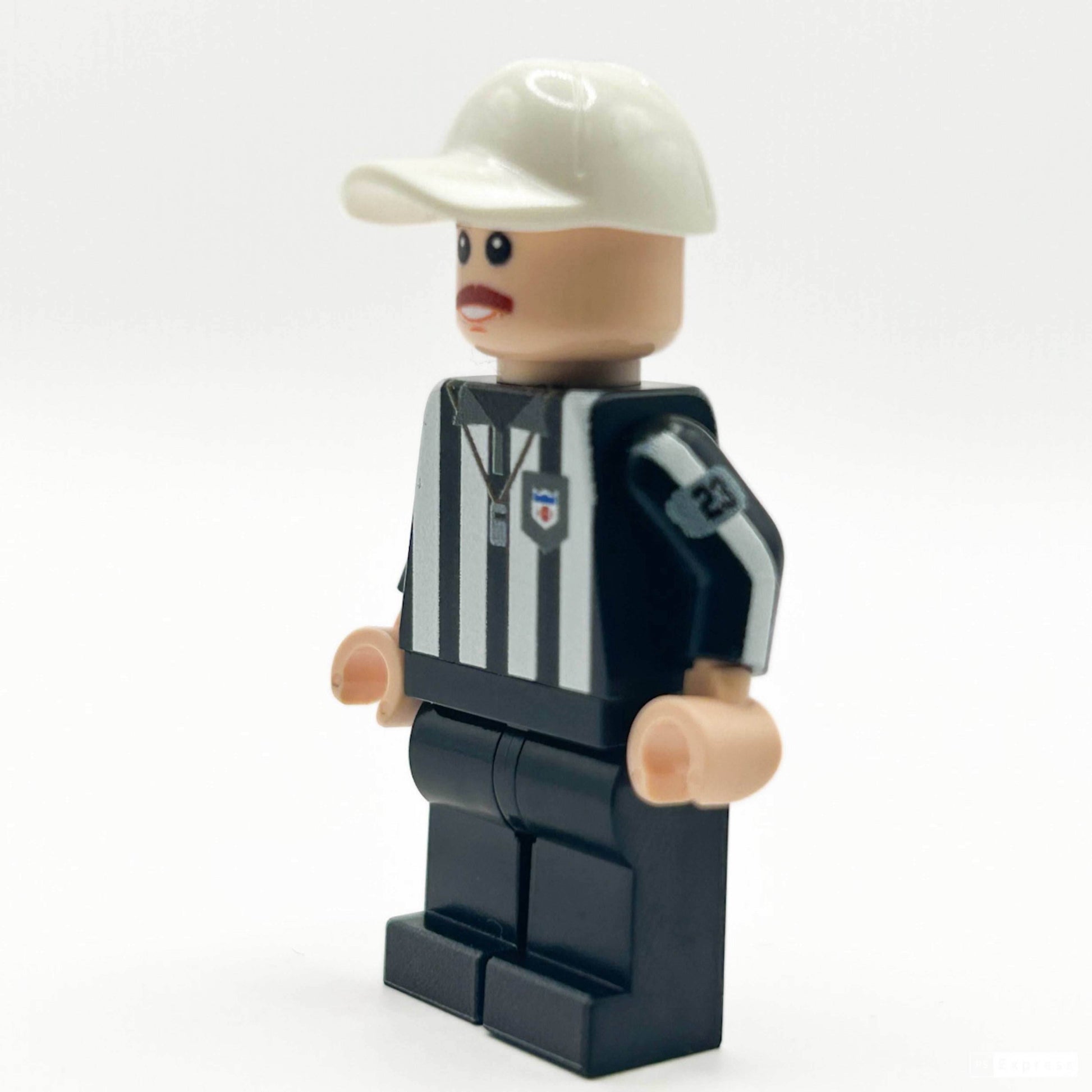 Football Referee Custom Minifig made with LEGO parts - B3 Customs - Classic (Yellow)